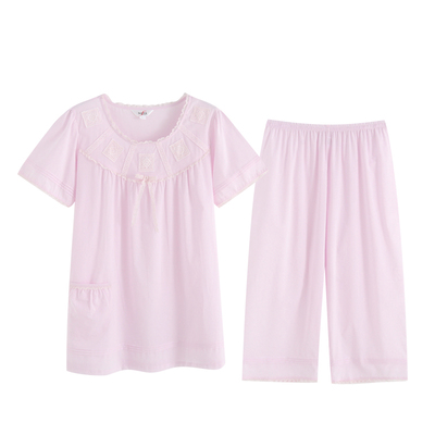 伊丝芬春夏甜美短袖中裤女士睡衣