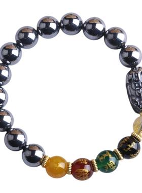 天然太赫兹貔貅五路财神手链