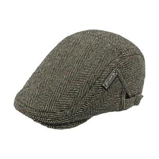 路瓦帽子男款冬季羊毛呢加厚保暖前进帽中年送爸爸复古贝雷帽浅顶