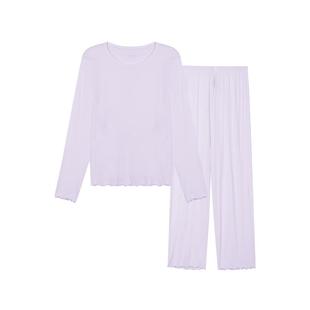 ubras呼呼睡衣女士短袖套装薰衣草莫代尔长袖长裤家居服秋冬女款