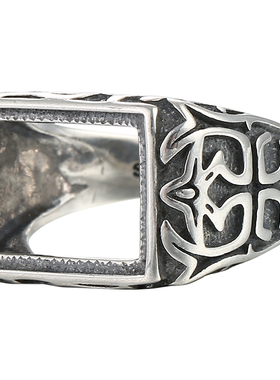 方形戒指空托男士复古泰银定制