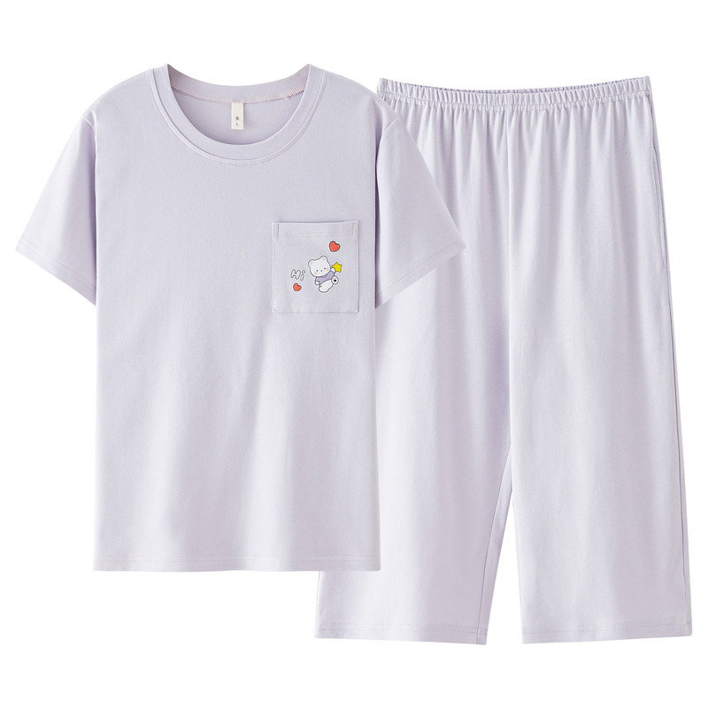 2026夏季女纯棉可外穿睡衣套装