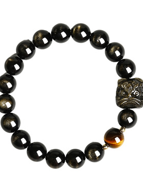 普陀山金曜石醒狮手串