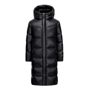 花花公子黑金鹅绒羽绒服男女过膝长款加厚极寒东北零下40度防寒服