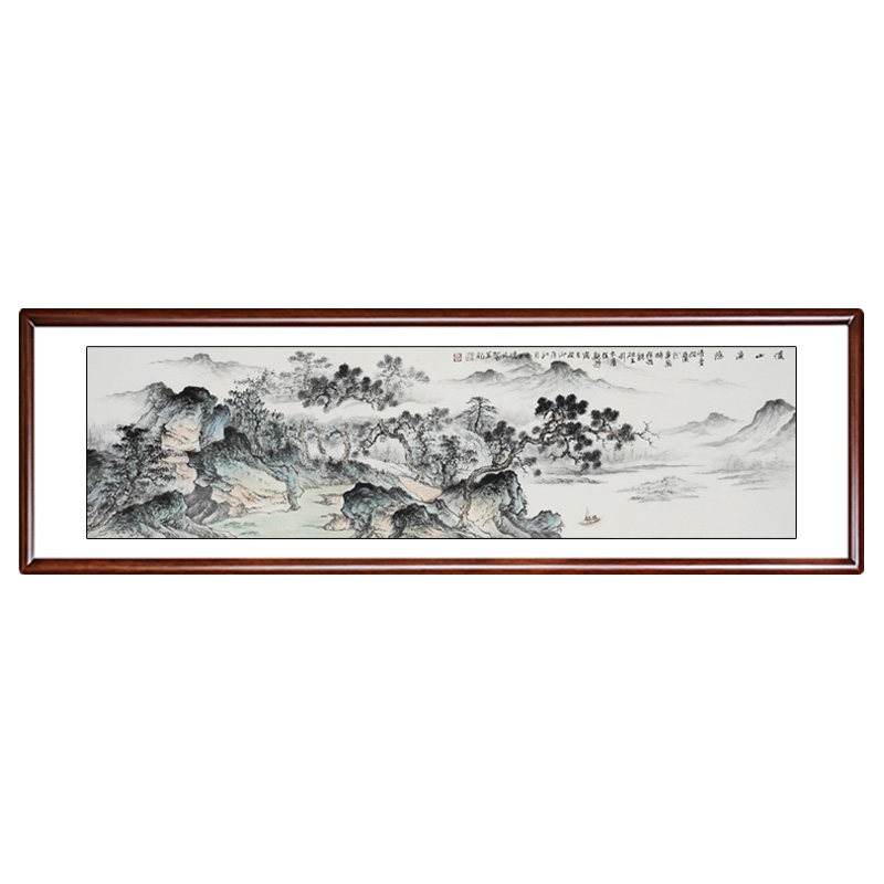 纯手绘水墨画新中式禅意客厅茶室