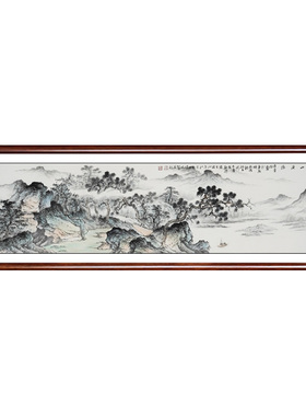 纯手绘水墨画新中式禅意客厅茶室