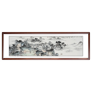 名家纯手绘水墨画新中式禅意山水画客厅茶室挂画仿古字画江南画院
