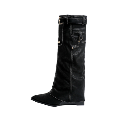 现货！！【免费试穿】牛皮长靴