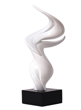现代简约抽象白色有机雕塑摆件