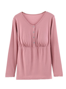 莫代尔螺纹孕妇韩版外出服喂奶衣