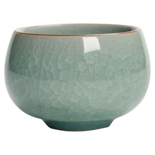 汝窑茶杯主人杯单杯冰花开片茶盏高档个人专用功夫茶杯陶瓷品茗杯