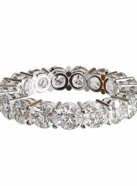 壹钻珠宝18K金圆石满圈镶戒轻奢小众设计感婚戒可定制百搭食指戒