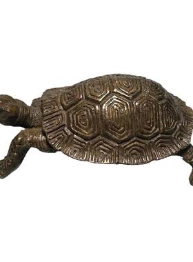 古玩礼品收藏中式铜乌龟茶宠复古创意茶玩小摆件功夫茶道茶具配件