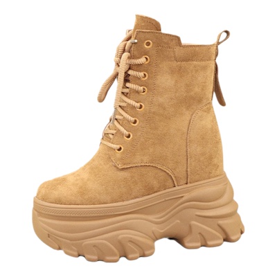 内增高12CM马丁靴加绒保暖短筒靴