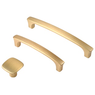 名门金色拉手北欧衣柜抽屉橱柜现代简约美式轻奢实心柜门把手单孔