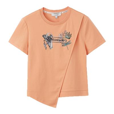 lulualways斜切下摆短袖T恤