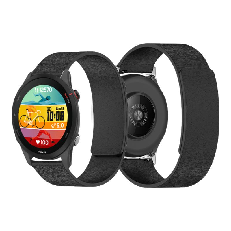 适用佳明Forerunner255磁吸硅胶手表带265M云木纹245手表带Garmin Vivomove4智能Venu3/3s飞耐时8/7专用腕带
