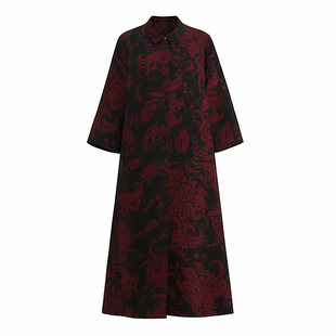 真丝香云纱早春连衣裙2025新款女春季高端精致妈妈装大码显瘦裙子