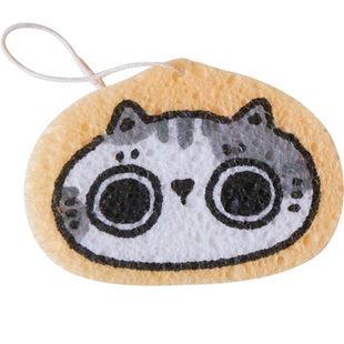 野蛮集原创插画猫咪可爱木浆棉厨房清洁洗碗刷锅百洁抹布