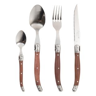 木柄牛排刀叉盘子套装高档西餐餐具家用西餐刀叉两件套欧式叉子