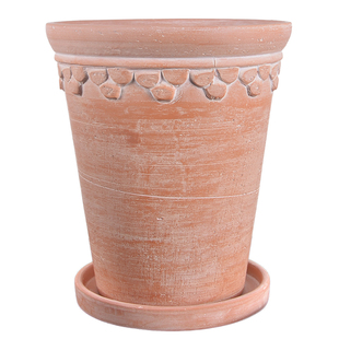 北欧花盆罗马盆红陶花盆简约陶土粗陶盆透气复古花盆室内庭院花盆