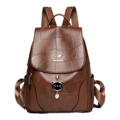 大容量旅游双肩包女士软皮背包