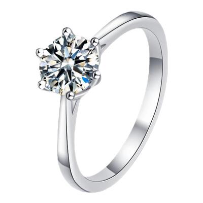 钻戒结婚求婚戒指纯银情侣钻戒