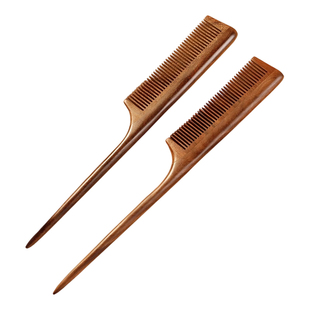 尖尾梳檀香檀木梳子尖头挑梳儿童分发线宝宝女孩长发专用细齿密梳