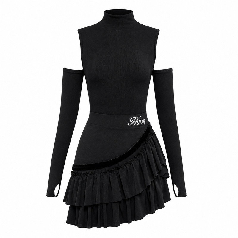秋冬女儿童拉丁舞练功训练服套装