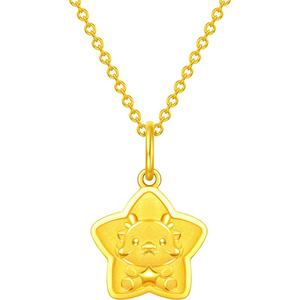周大福龙年生肖”星星向龙“黄金吊坠计价EOF1090礼物