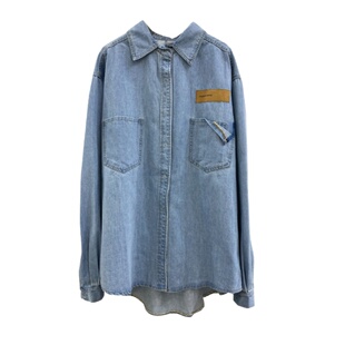 特价春季新款港风时尚休闲中长款牛仔衬衫宽松显瘦中长款百搭外套