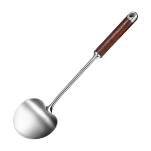 316L不锈钢蘑菇铲子家用木柄锅铲加厚炒菜勺铁锅专用小号炒菜铲子