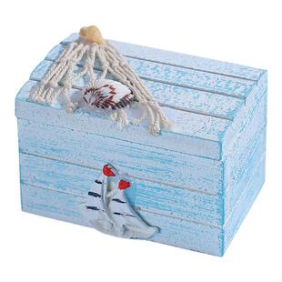 地中海桌面收纳盒经典海洋风小木盒子儿童便携糖果盒小物件首饰盒