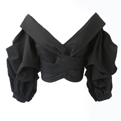 网红绑带七分袖绑带百搭上衣