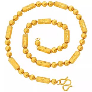 全家福橄榄枝黄金项链男纯真金包银项链霸气老板链新年礼物送爸爸