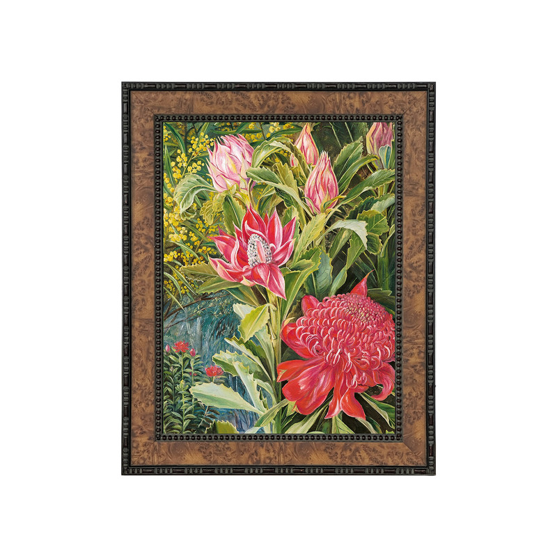 可可的画廊现代中古法式君子兰花卉热带植物复古客厅样板间装饰画