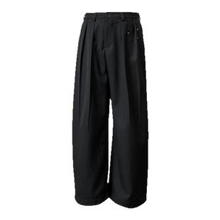 羊毛混纺剑道西裤男士四季通勤阔腿裤大廓型双褶剪裁休闲百搭神裤