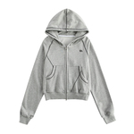 riverstone plus 纯色明线拉链开衫运动卫衣套装女春宽松休闲卫裤