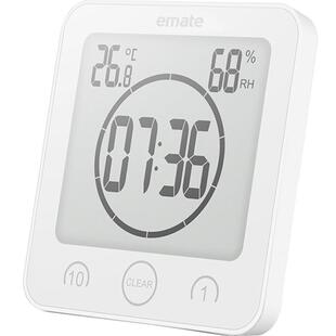 易美特浴室电子挂钟温湿度倒计时挂钟静音防雾防水厨房室内吸盘钟