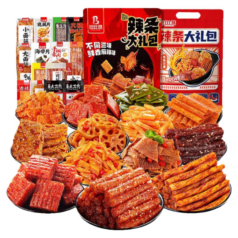 比比贊辣條大禮包80包辣味小零食