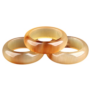 正品天然牛角戒指纯正宗牛角扳指环男女玩物配饰圈西藏跑环平安扣