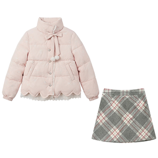 织物猪 心动降临 甜美风粉色立领棉服外套女冬季新年穿搭短款棉衣