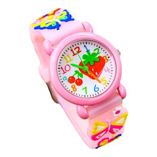 儿童可爱草莓手表女童宝宝蝴蝶电子防水电子表韩版公主玩具腕表