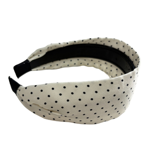 韩系黑白波点 2026新款加宽真丝发箍女款夏日常外戴布艺头箍发饰