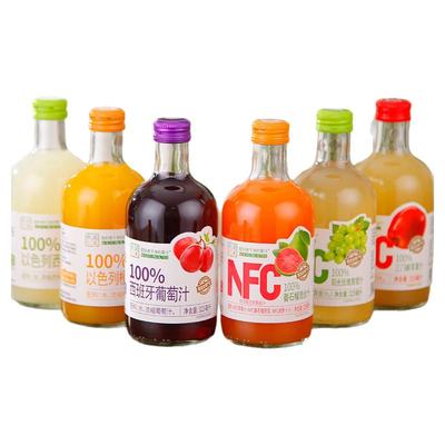 甄蔬甄果100%NFC苹果青提番石榴葡萄橙汁玻璃瓶果汁水果原浆