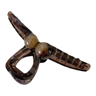 高级感咖色圆珠发夹女后脑勺发量多鲨鱼夹大号抓夹女2025新款发卡