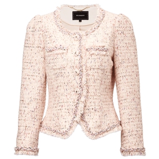 【奥莱】MAXRIENY甜美千金小香外套秋冬新款圆领流苏上衣