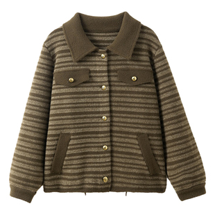 中年妈妈秋冬外套短款2025新款贵夫人中老年女秋季小香风毛呢上衣