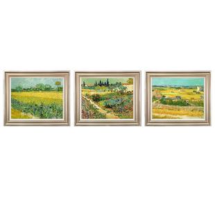 风色丰收麦田梵高风景油画美式客厅沙发背景墙餐厅挂画卧室装饰画