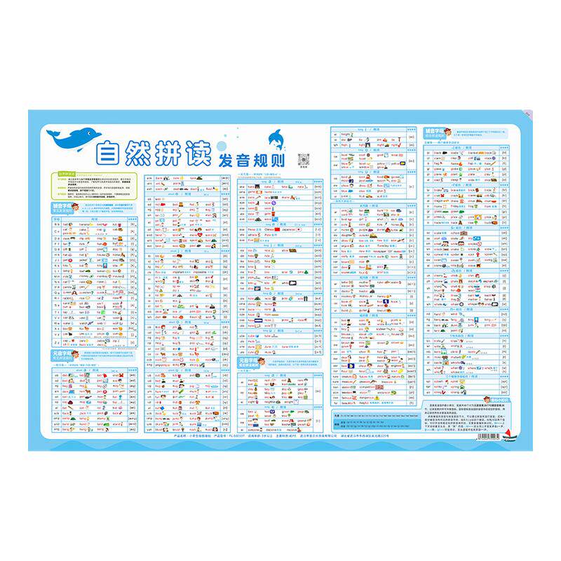 小学英语自然拼读发音规则表48玩具挂图/认知卡